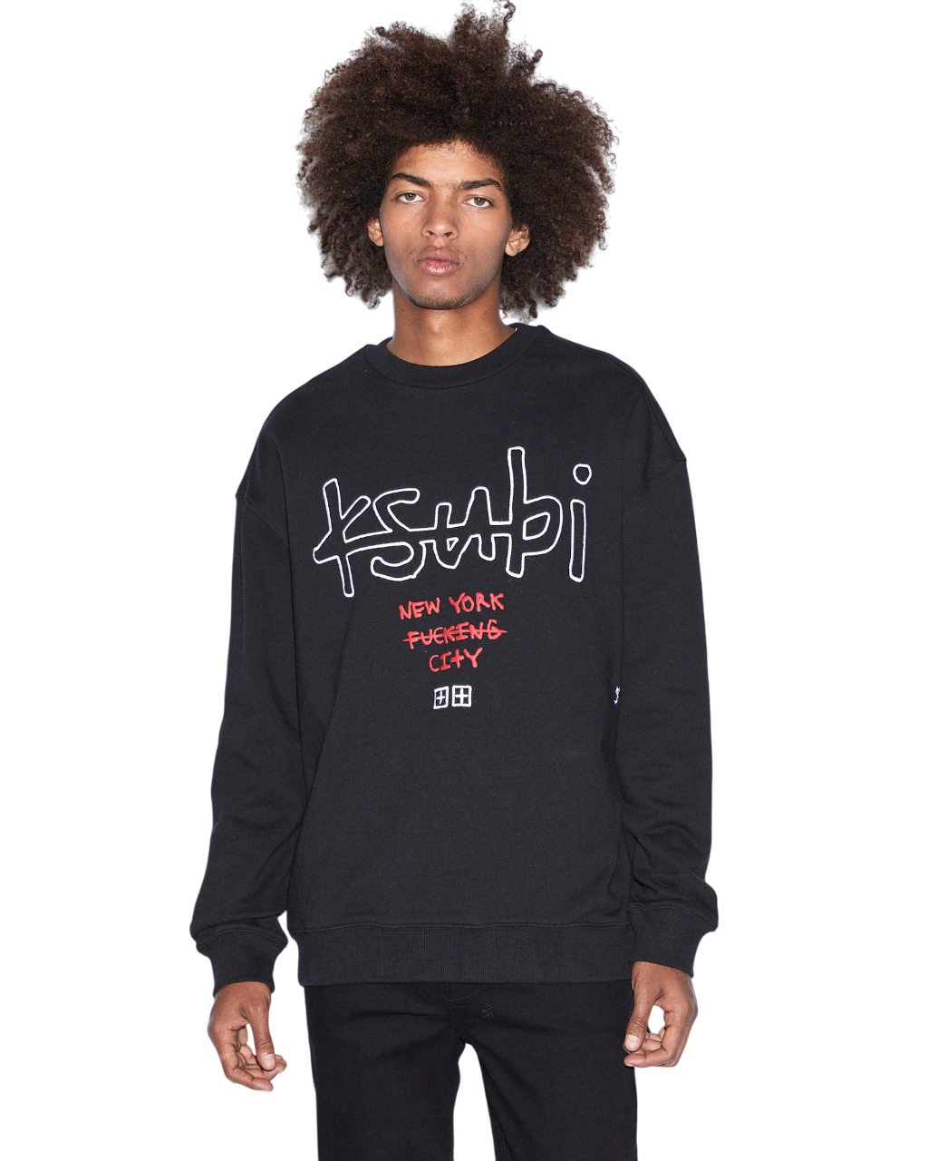Buy NYC 4x4 Biggie Crew Jet Black Men's Oversized Crewneck KSUBI