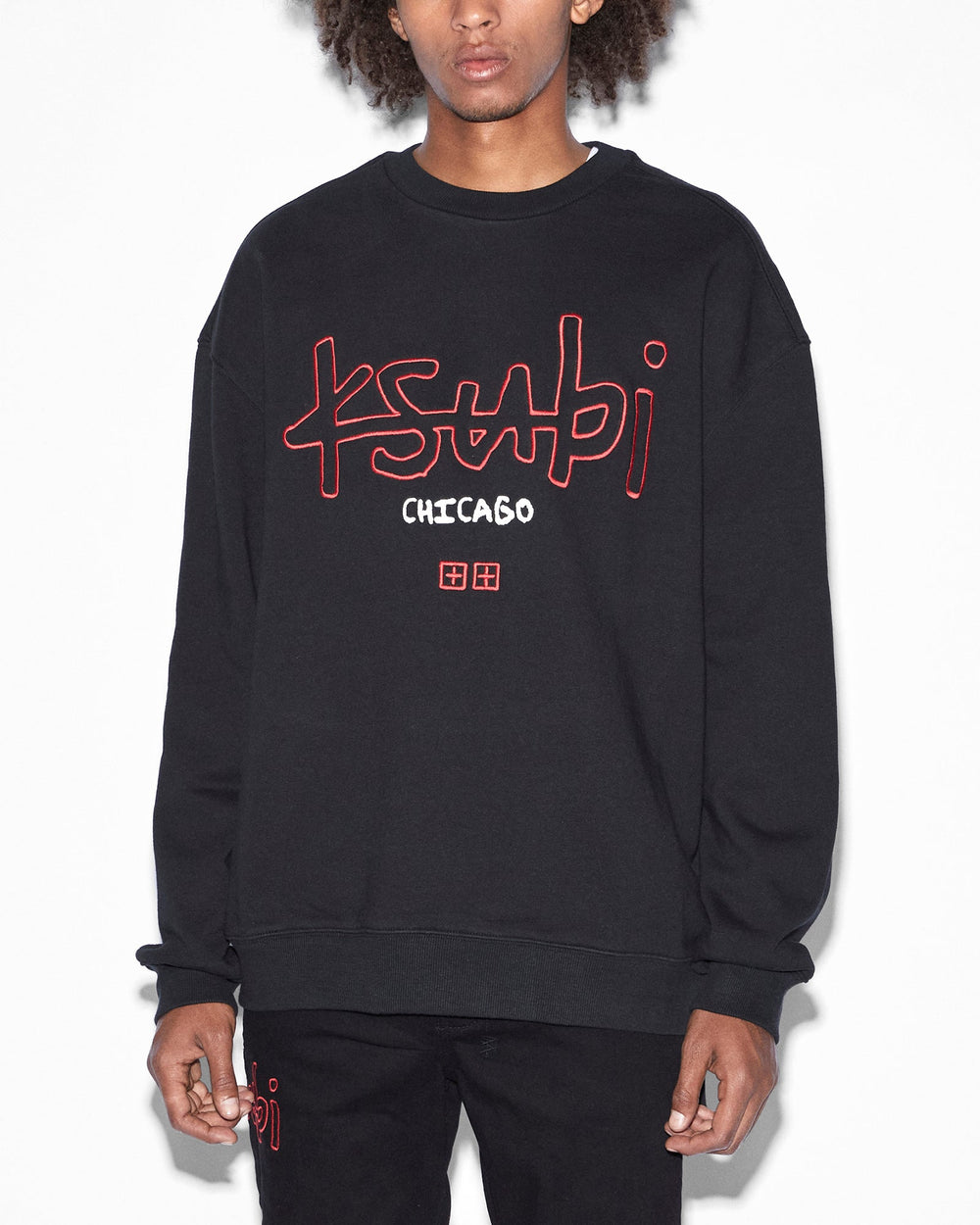 Buy Chicago 4X4 Biggie Crew Jet Black Men's Oversized Crew KSUBI