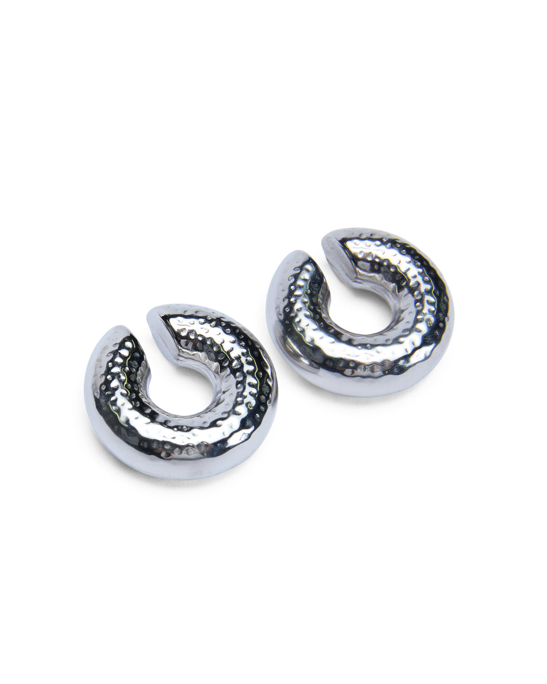 Silver Ripple Ear Cuff