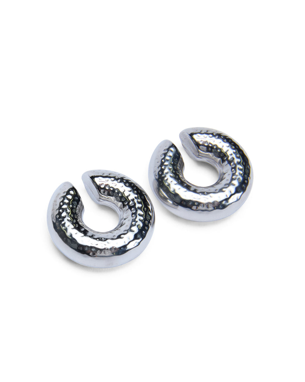 Silver Ripple Ear Cuff