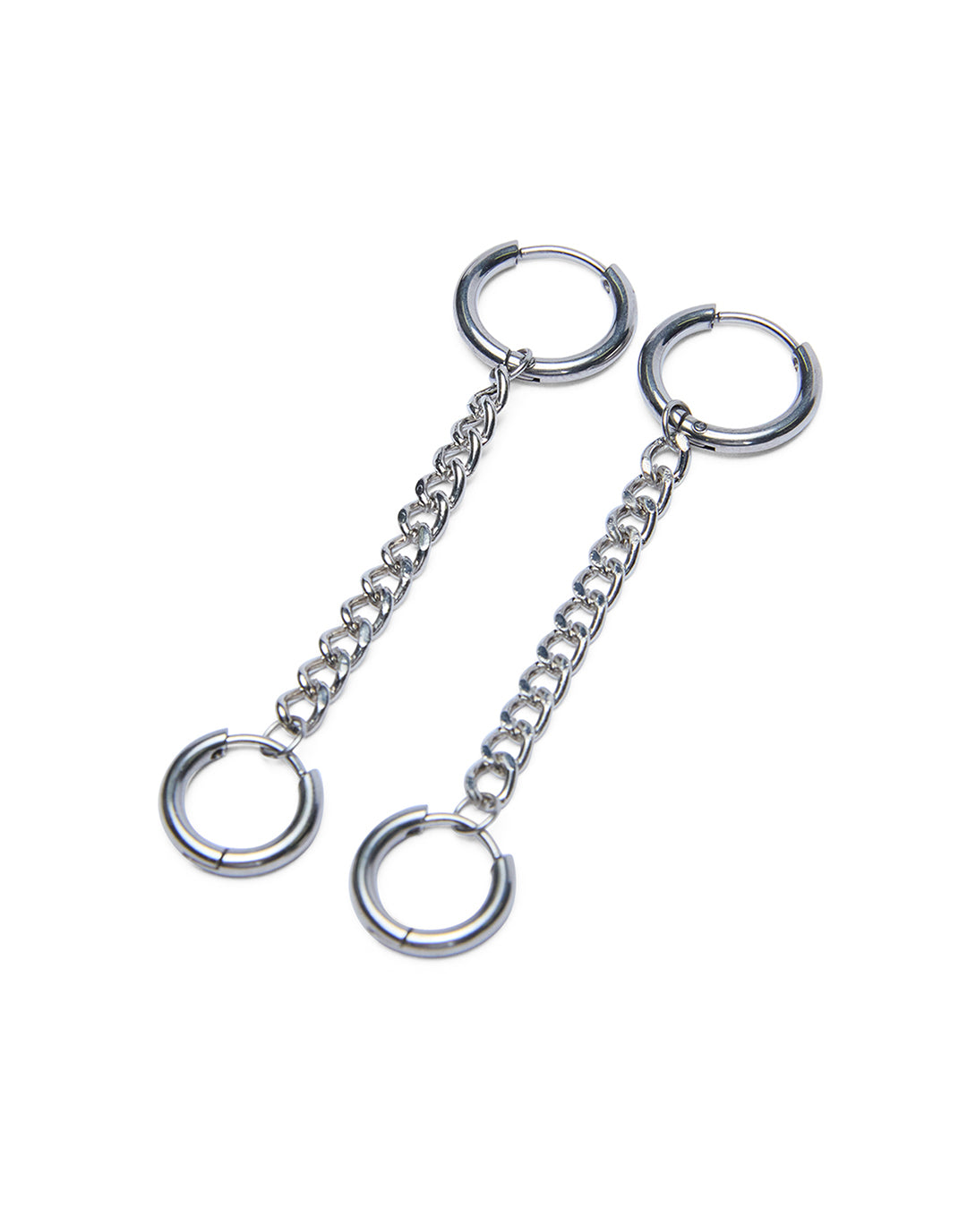 Silver Chainlink Huggies