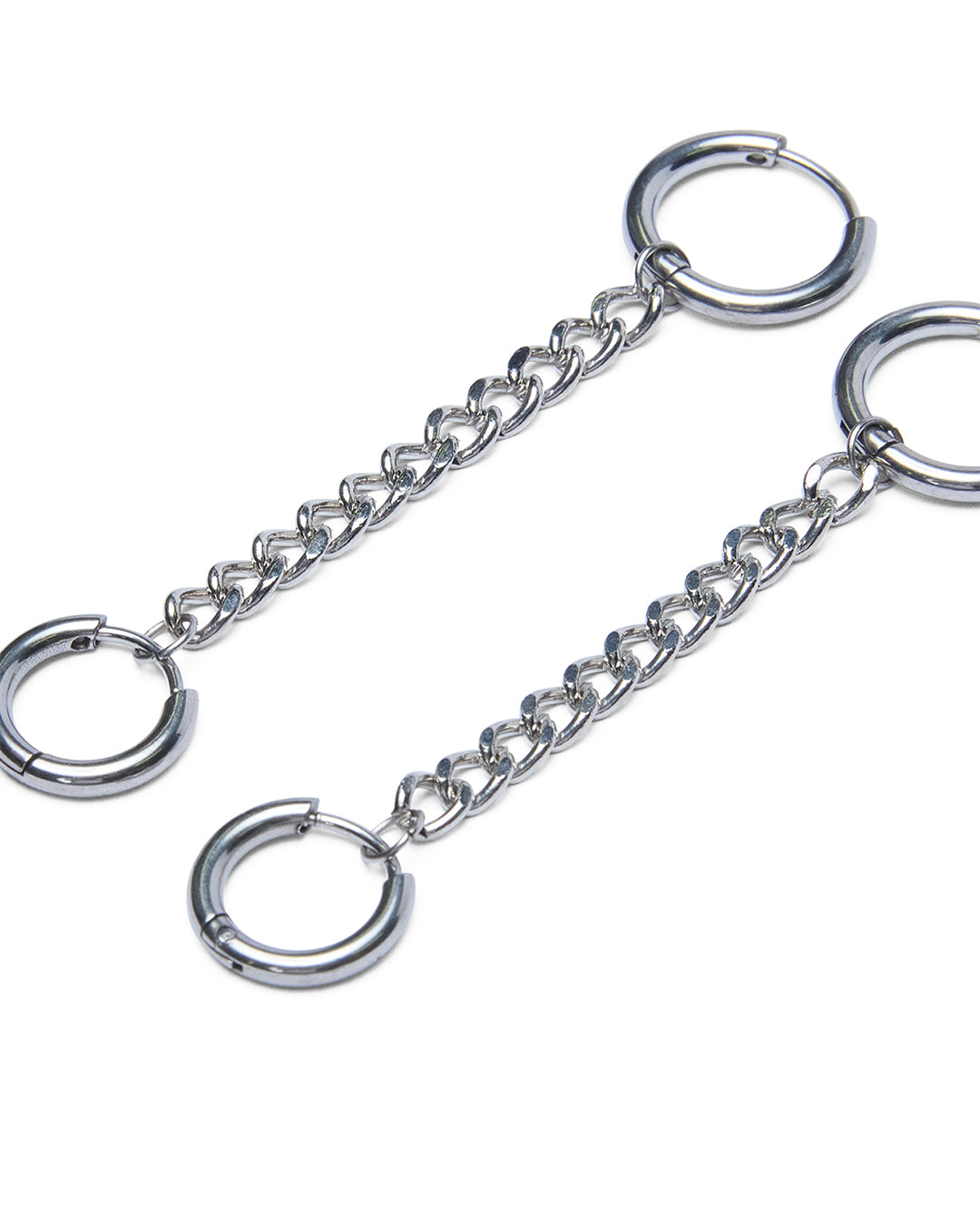 Silver Chainlink Huggies