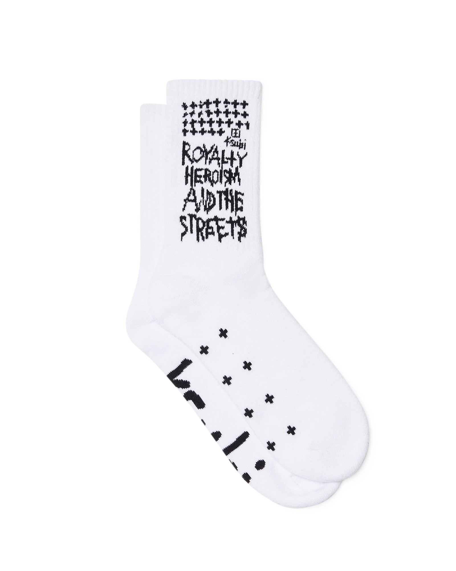 Royalty Crew Ksocks - White/Black Cotton