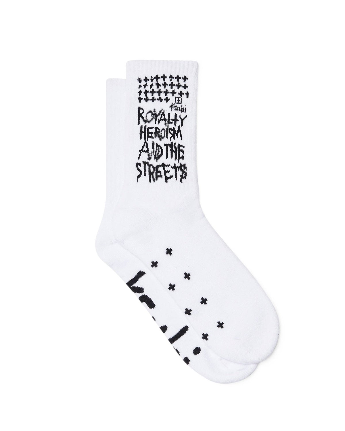 Royalty Crew Ksocks - White/Black Cotton