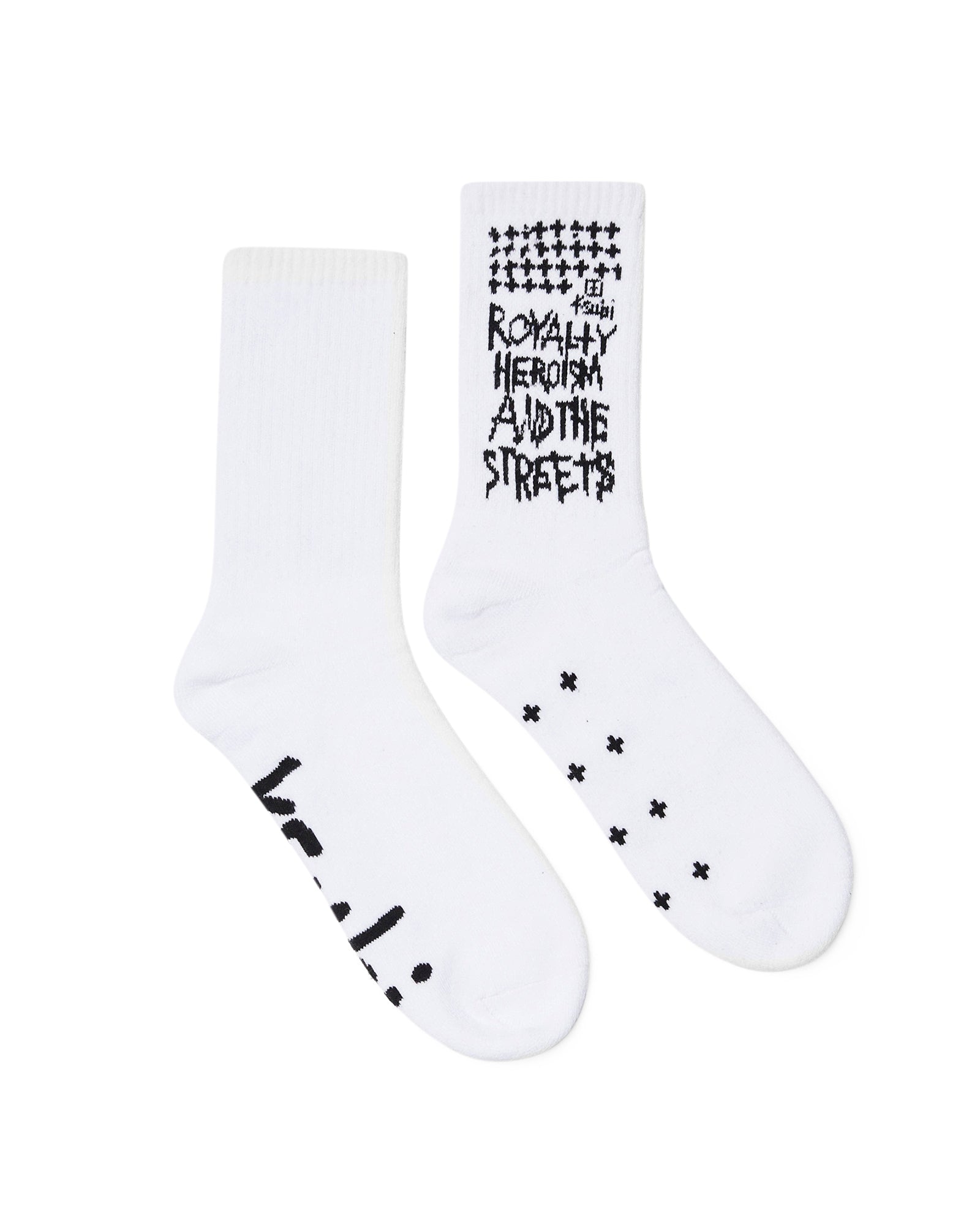 Royalty Crew Ksocks - White/Black Cotton