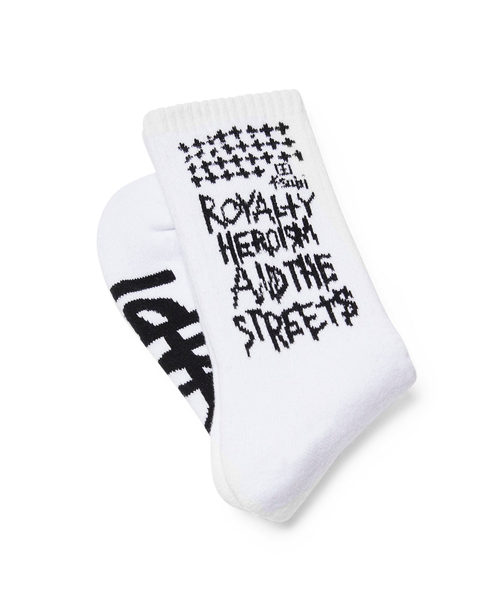 Royalty Crew Ksocks - White/Black Cotton