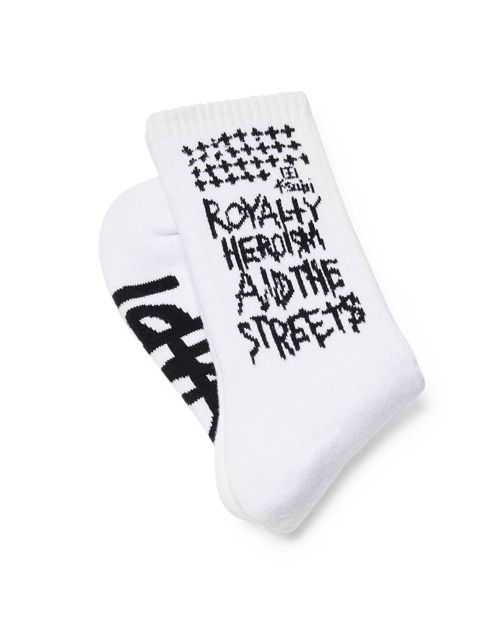 Royalty Crew Ksocks - White/Black Cotton