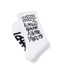 Royalty Crew Ksocks - White/Black Cotton