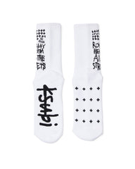 Royalty Crew Ksocks - White/Black Cotton