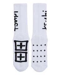 1999 Crew Ribbed Socks - White and Black Cotton
