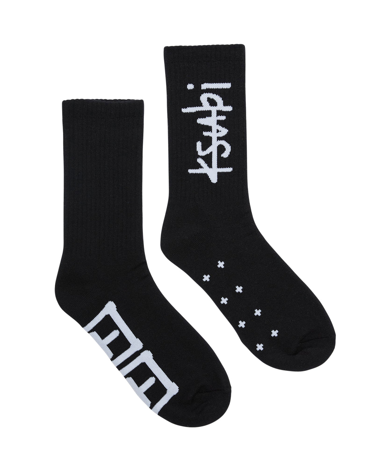 1999 Crew Ribbed Socks - Black Cotton