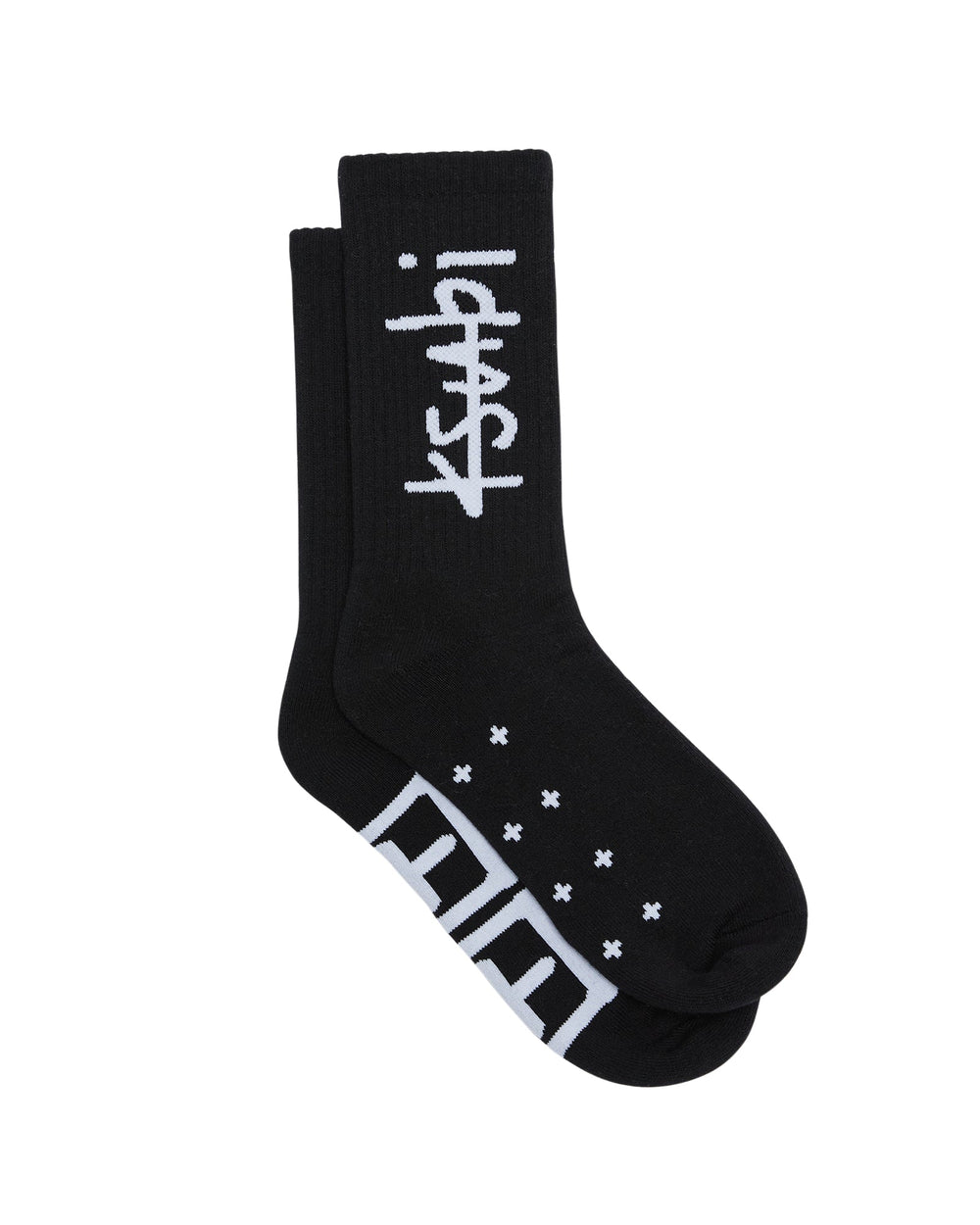 1999 Crew Ribbed Socks - Black Cotton