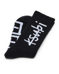 1999 Crew Ribbed Socks - Black Cotton