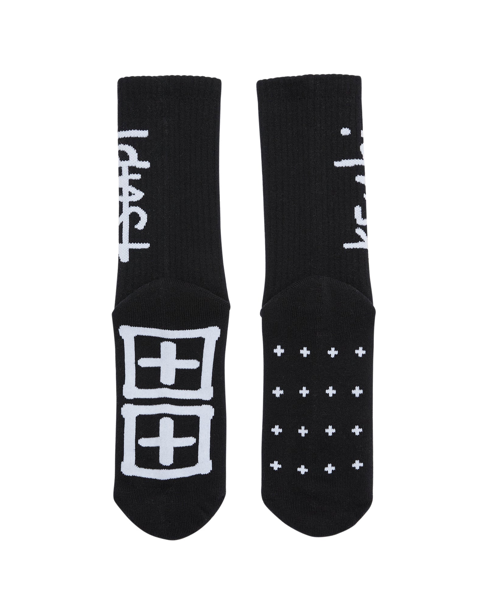 1999 Crew Ribbed Socks - Black Cotton