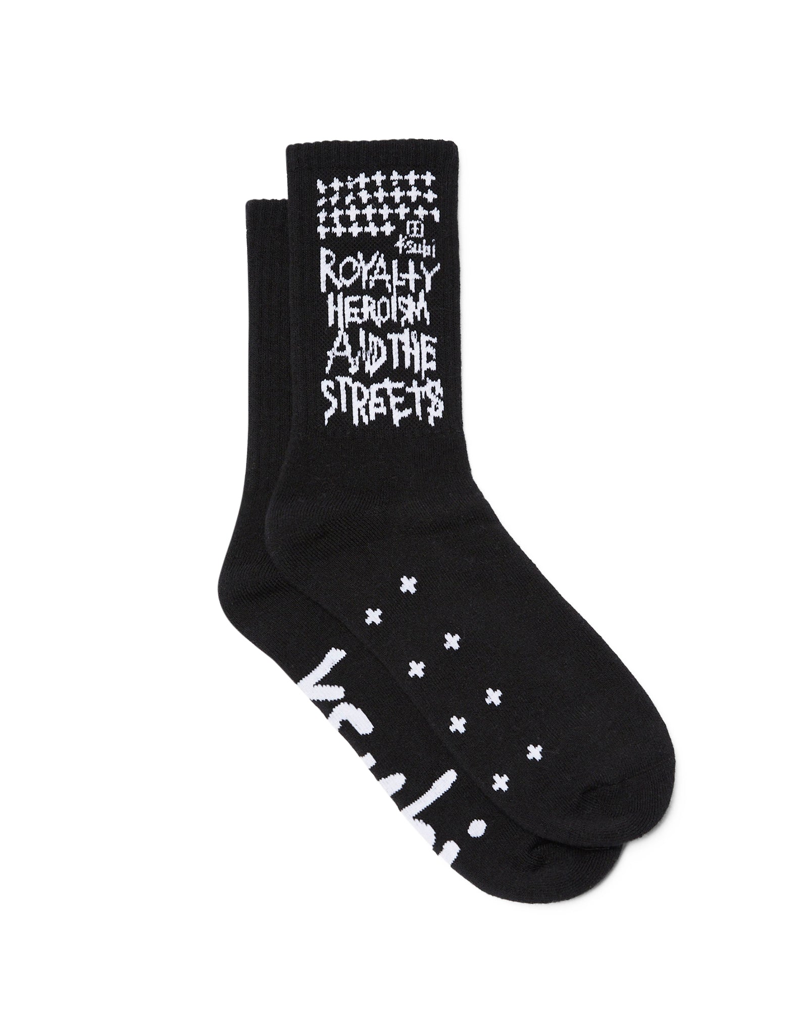 Royalty Crew Ksocks - Black/White Cotton