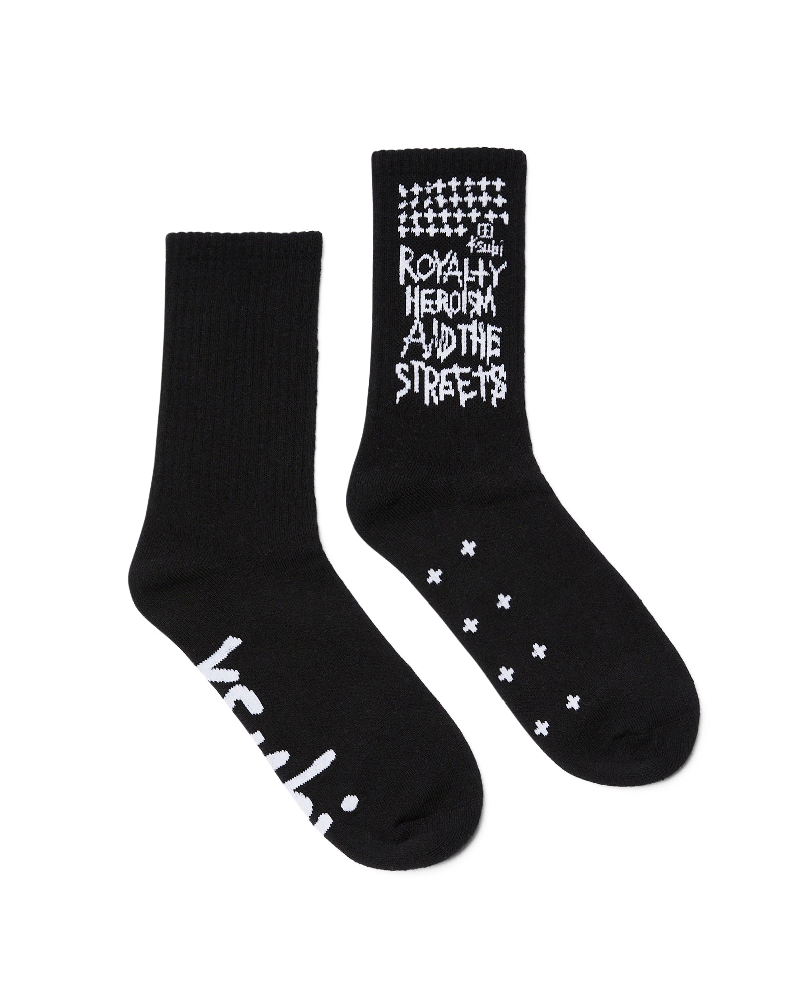 Royalty Crew Ksocks - Black/White Cotton