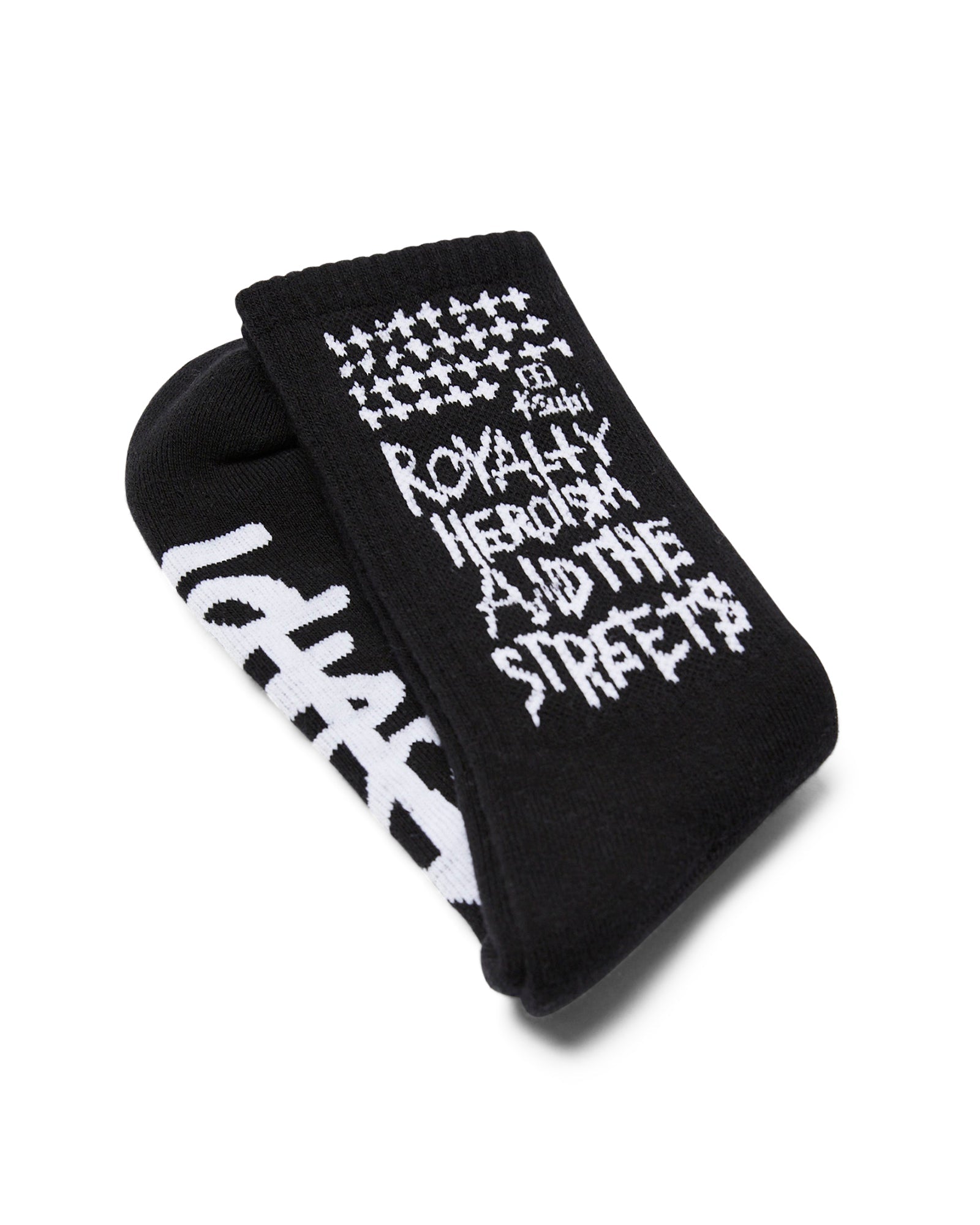 Royalty Crew Ksocks - Black/White Cotton