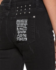 Womens Spray On Xtra Boneyard Black Skinny Denim Jeans