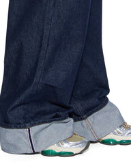 Womens Ksuper Cuffed Mystic Rinse Baggy Denim Jeans