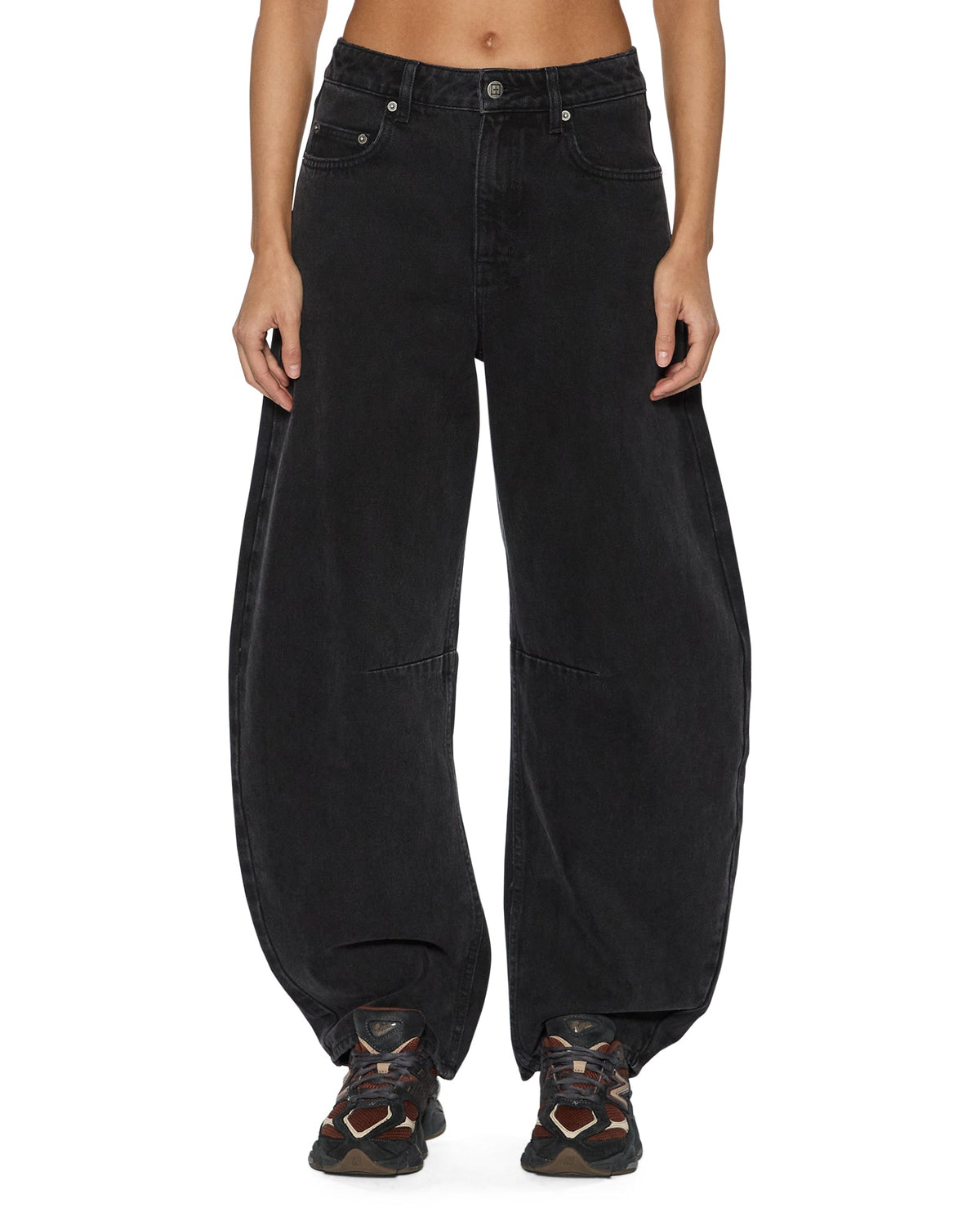 Womens Barrel Jean Noir Barrel Leg Denim Jeans