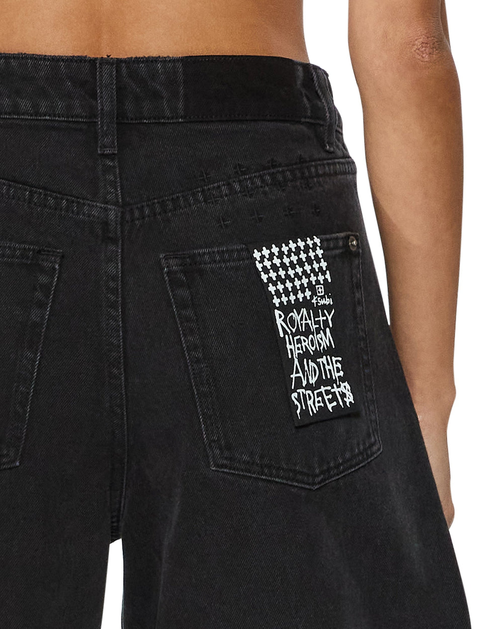 Womens Barrel Jean Noir Barrel Leg Denim Jeans