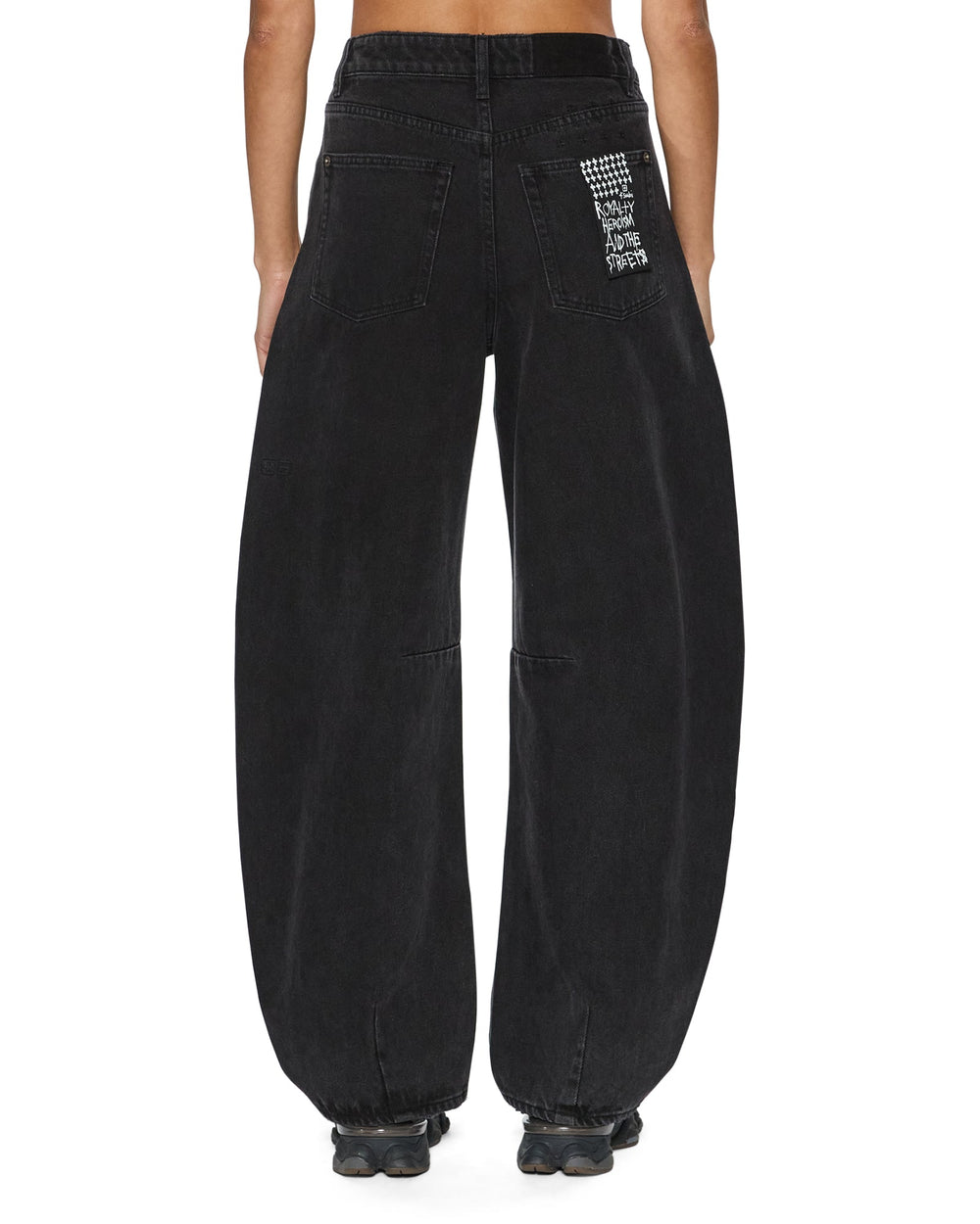 Womens Barrel Jean Noir Barrel Leg Denim Jeans