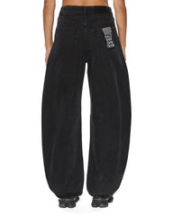 Womens Barrel Jean Noir Barrel Leg Denim Jeans