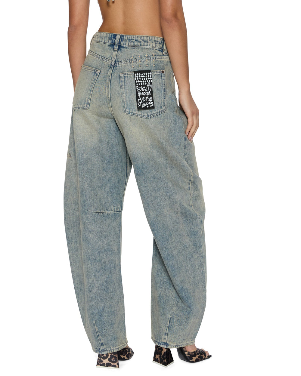 Womens Barrel Jean Folk Barrel Leg Denim Jeans