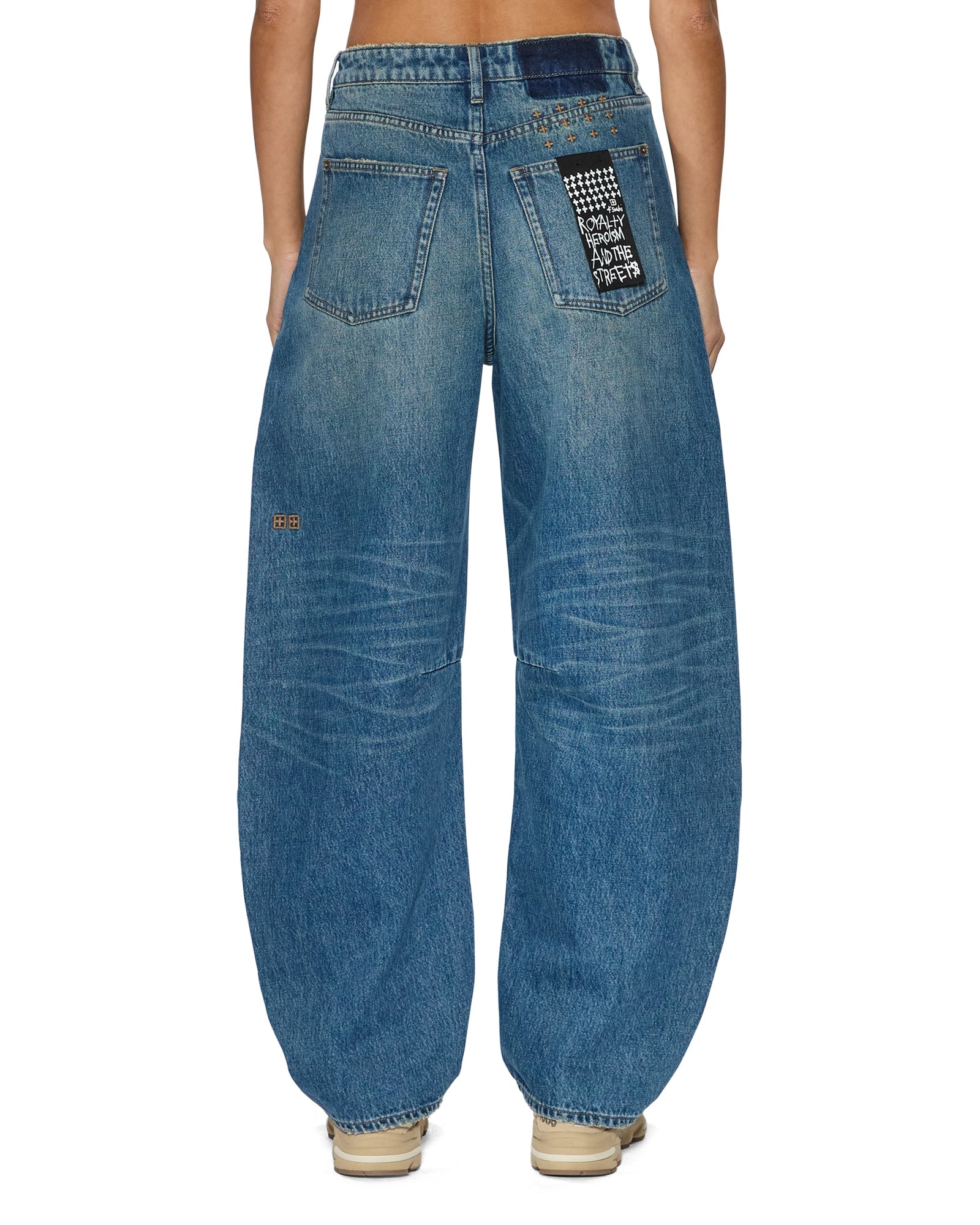 Womens Barrel Texas Blue Barrel Leg Denim Jeans