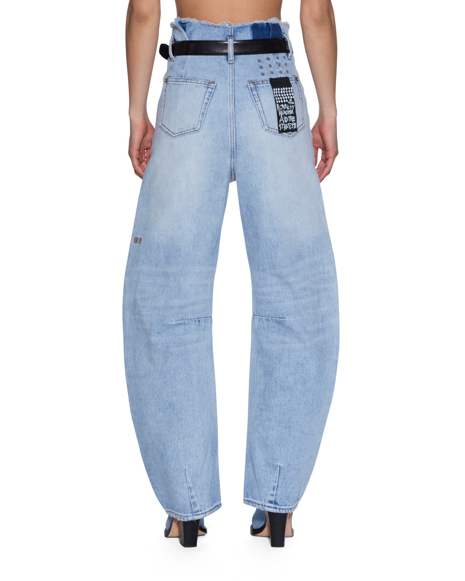 Womens Hi Barrel Jean Cutoff Vapour Barrel Leg Denim Jeans