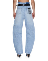 Womens Hi Barrel Jean Cutoff Vapour Barrel Leg Denim Jeans