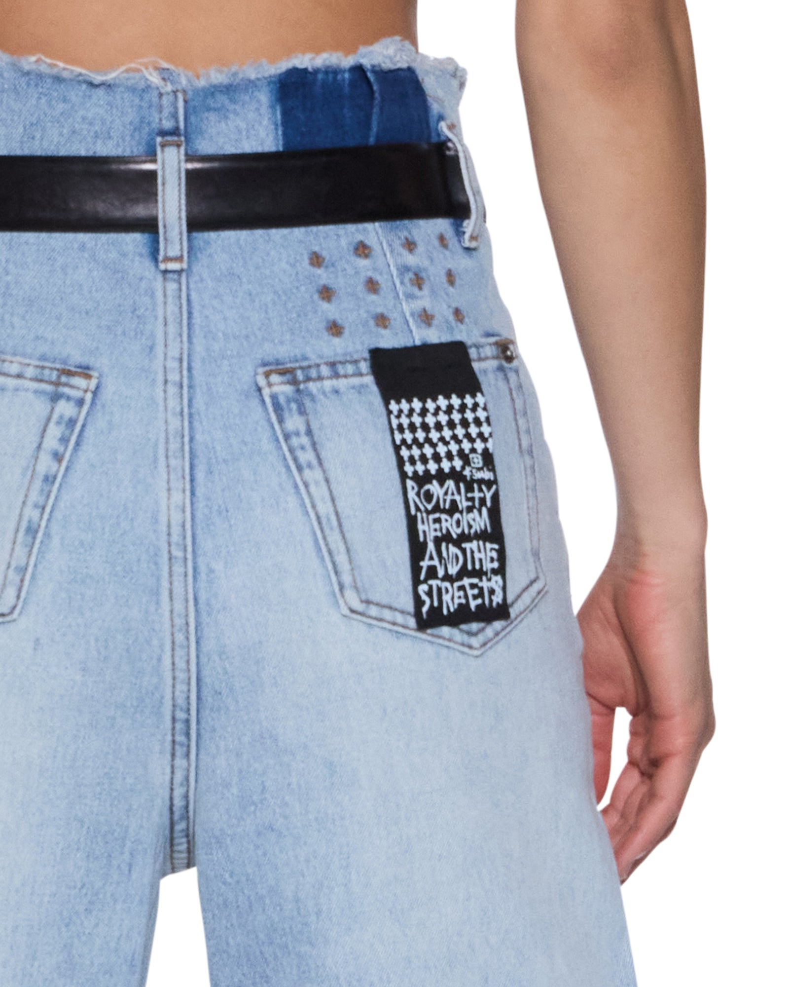 Womens Hi Barrel Jean Cutoff Vapour Barrel Leg Denim Jeans