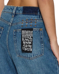 Womens Barrel Jean Aged Barrel Leg Denim Jeans