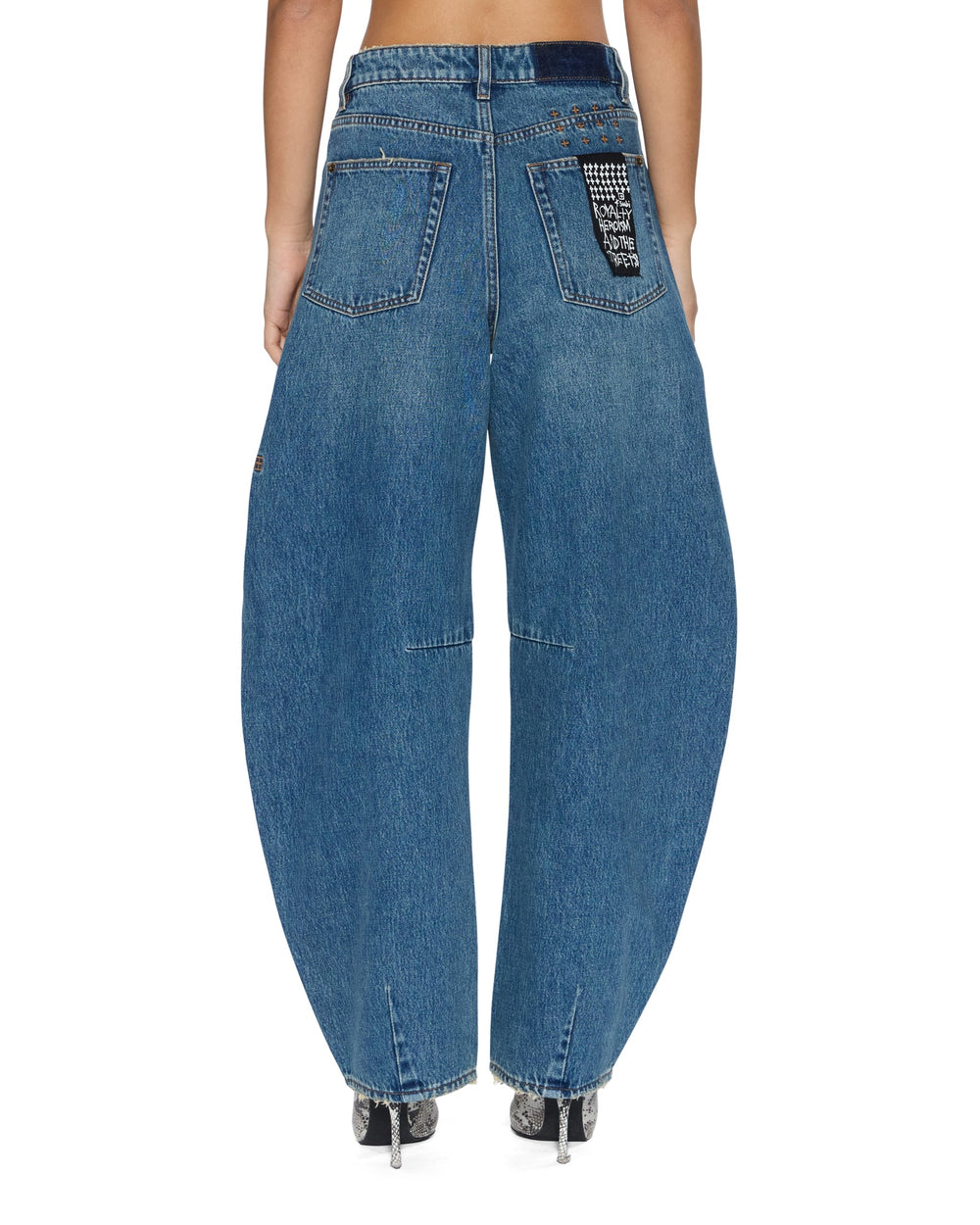 Womens Barrel Jean Aged Barrel Leg Denim Jeans