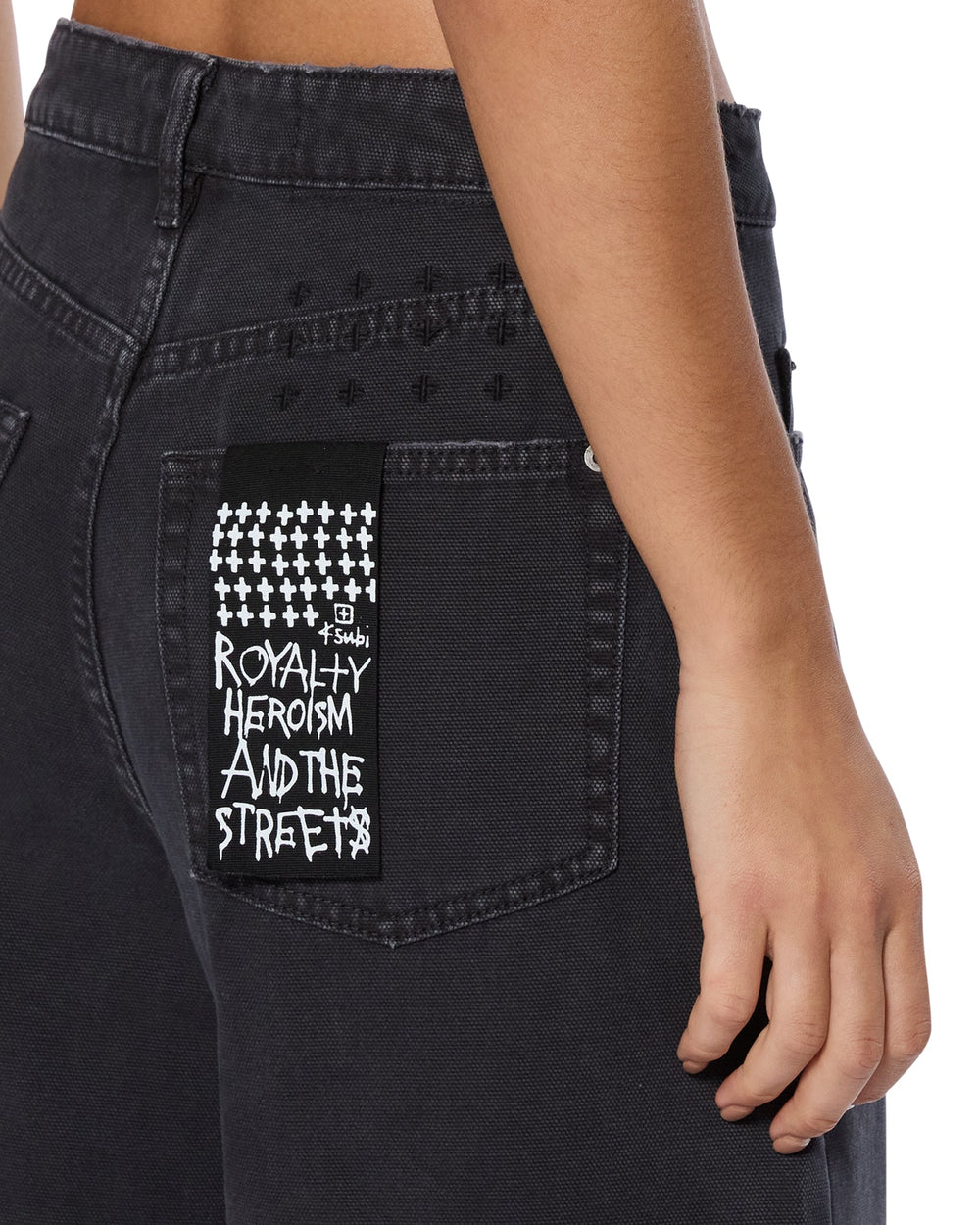 Womens Barrel Jean Carpenter Black Barrel Leg Denim Jeans