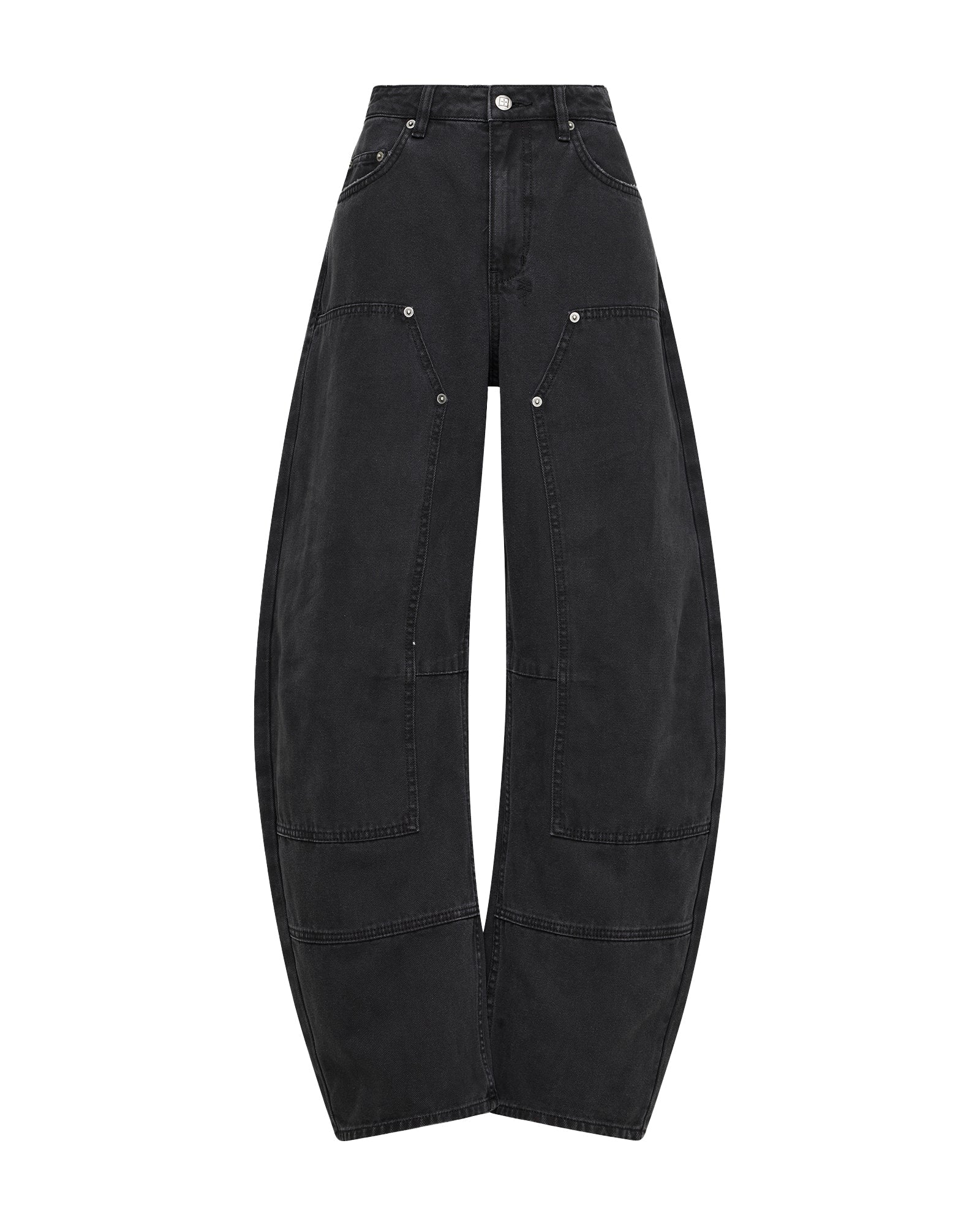 Womens Barrel Jean Carpenter Black Barrel Leg Denim Jeans