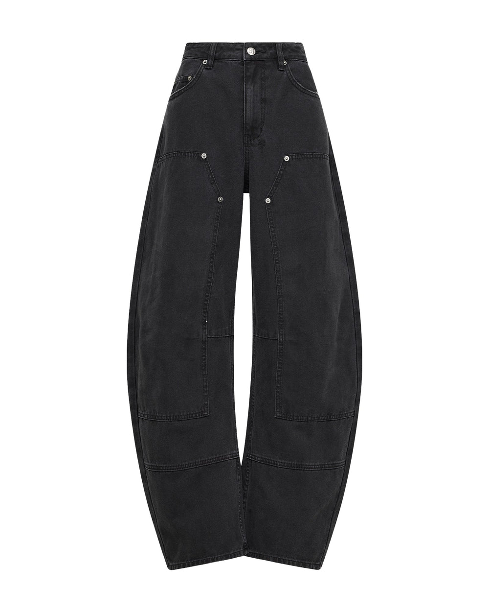 Womens Barrel Jean Carpenter Black Barrel Leg Denim Jeans