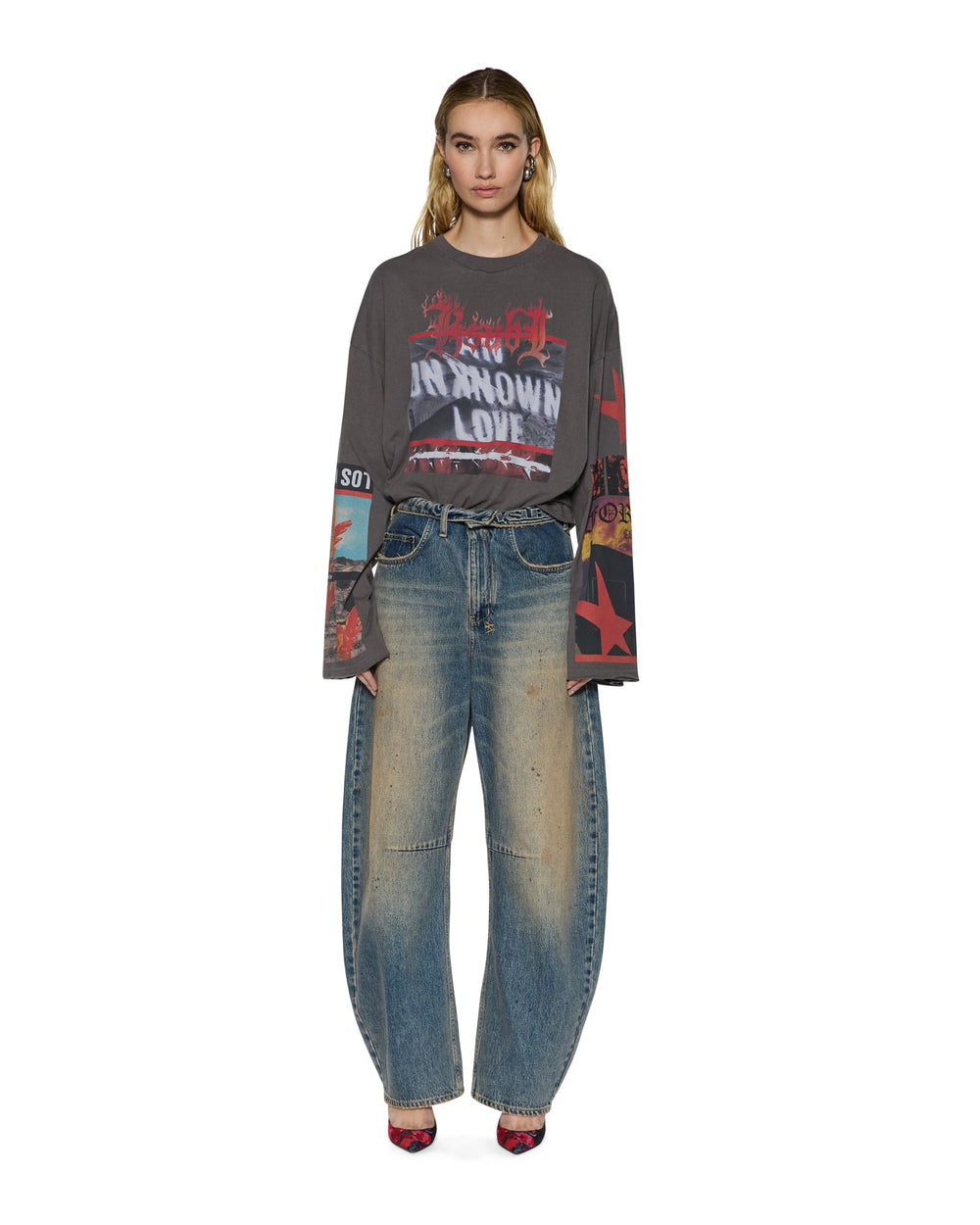 Womens Barrel Jean Dune Barrel Leg Denim Jeans