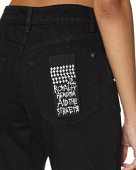 Womens Brooklyn Jet Black Straight Denim Jeans