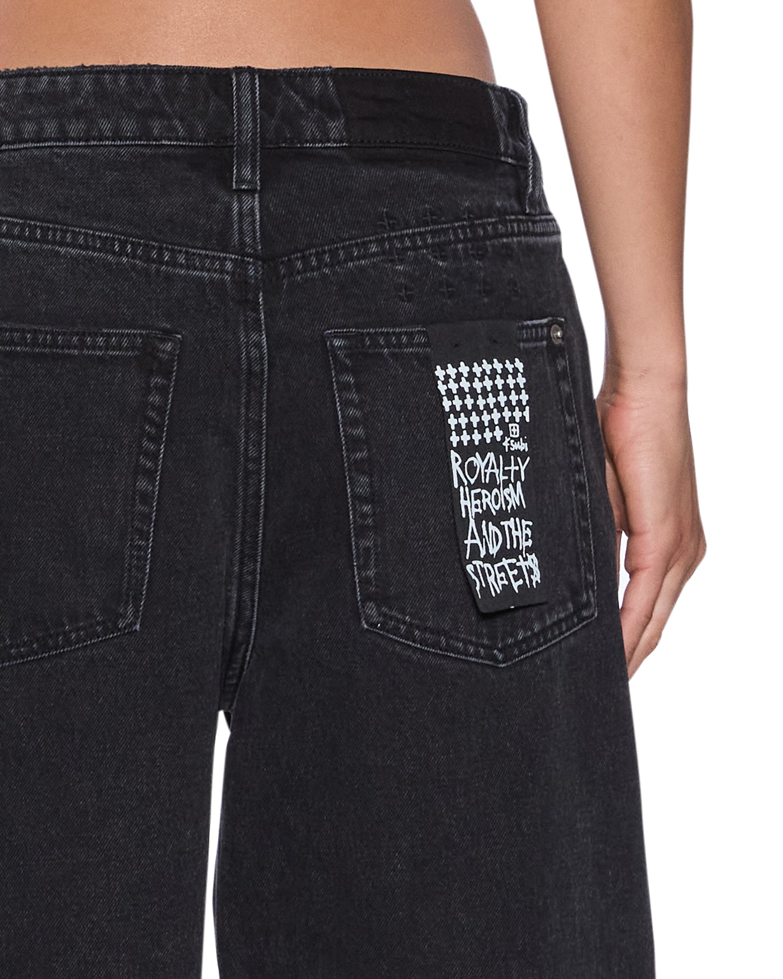 Womens Low Rider Noir Relaxed Denim Jeans