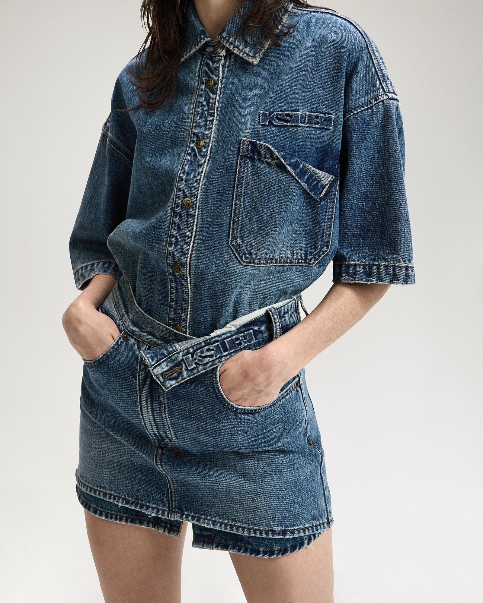 Womens Low Rider Mini Flip Aged Skirts