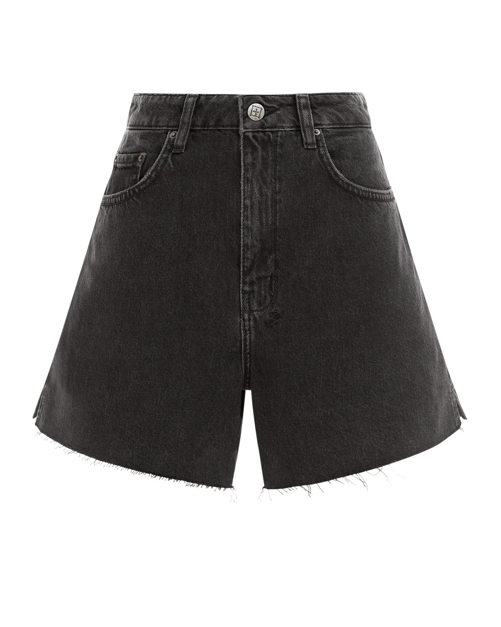 Womens Hi Line Short Washed Black Walkshorts