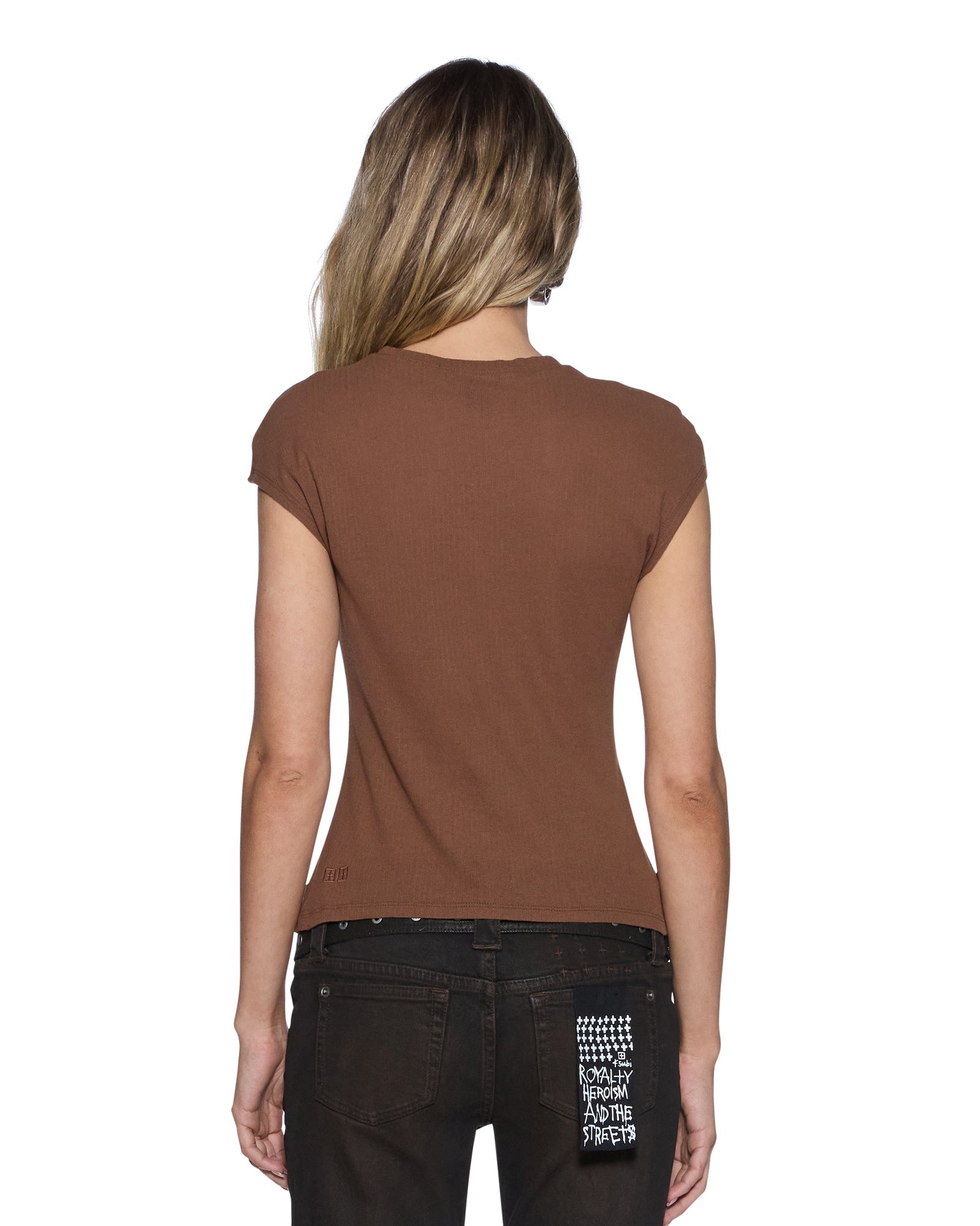 Womens Staple Ss Tee Chocolate Sheer Tees