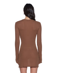 Womens Crawford Ls Mini Dress Chocolate Dresses