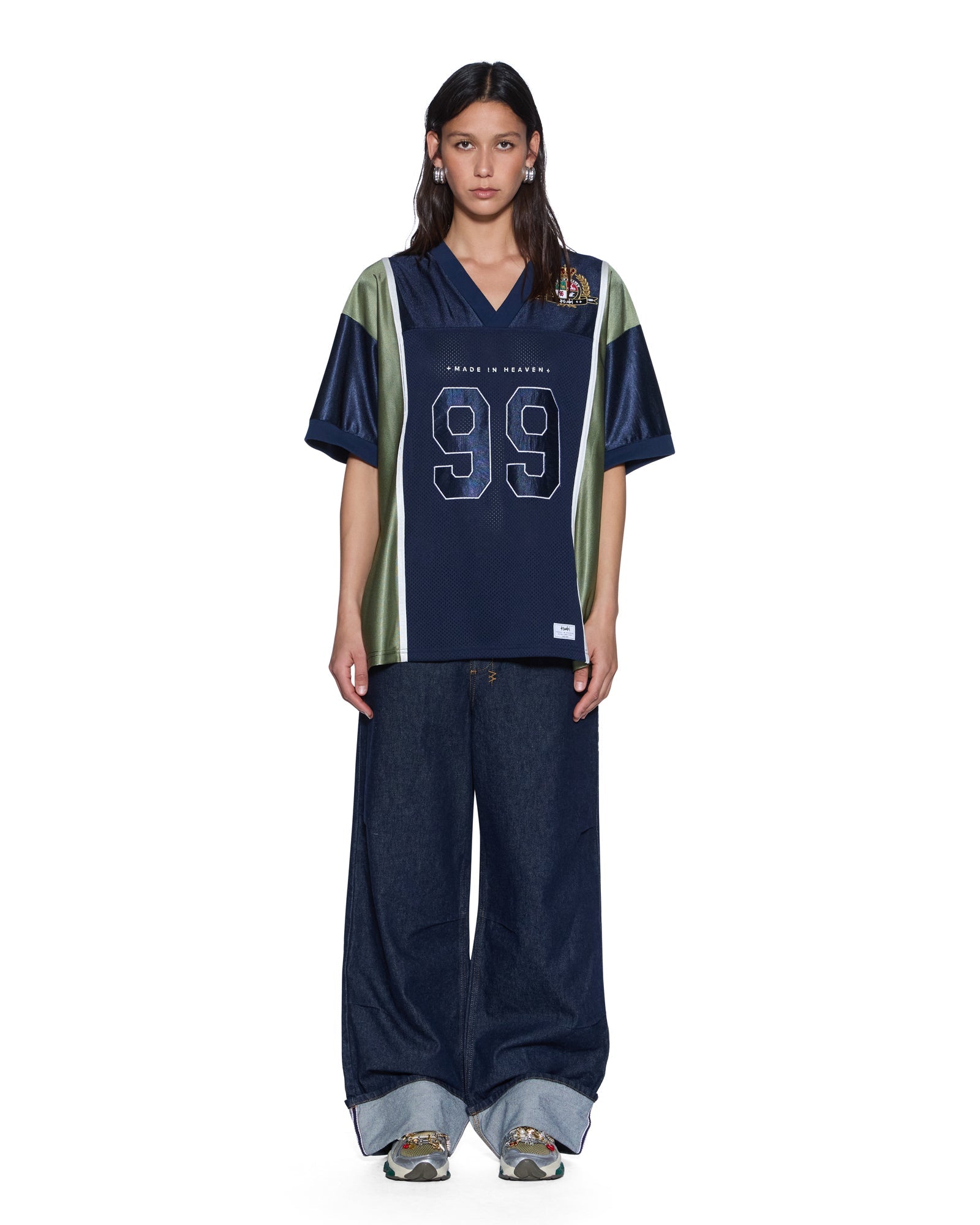 Womens Playoff Ss Jersey Navy Fashion Tops
