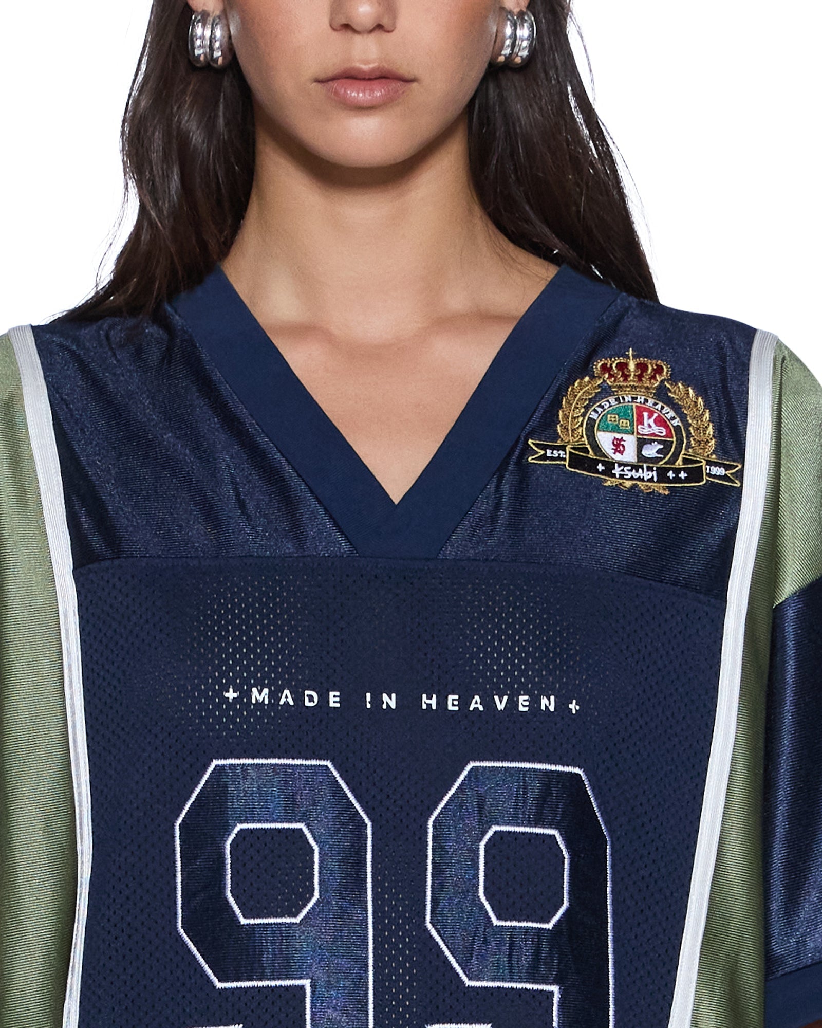 Womens Playoff Ss Jersey Navy Fashion Tops