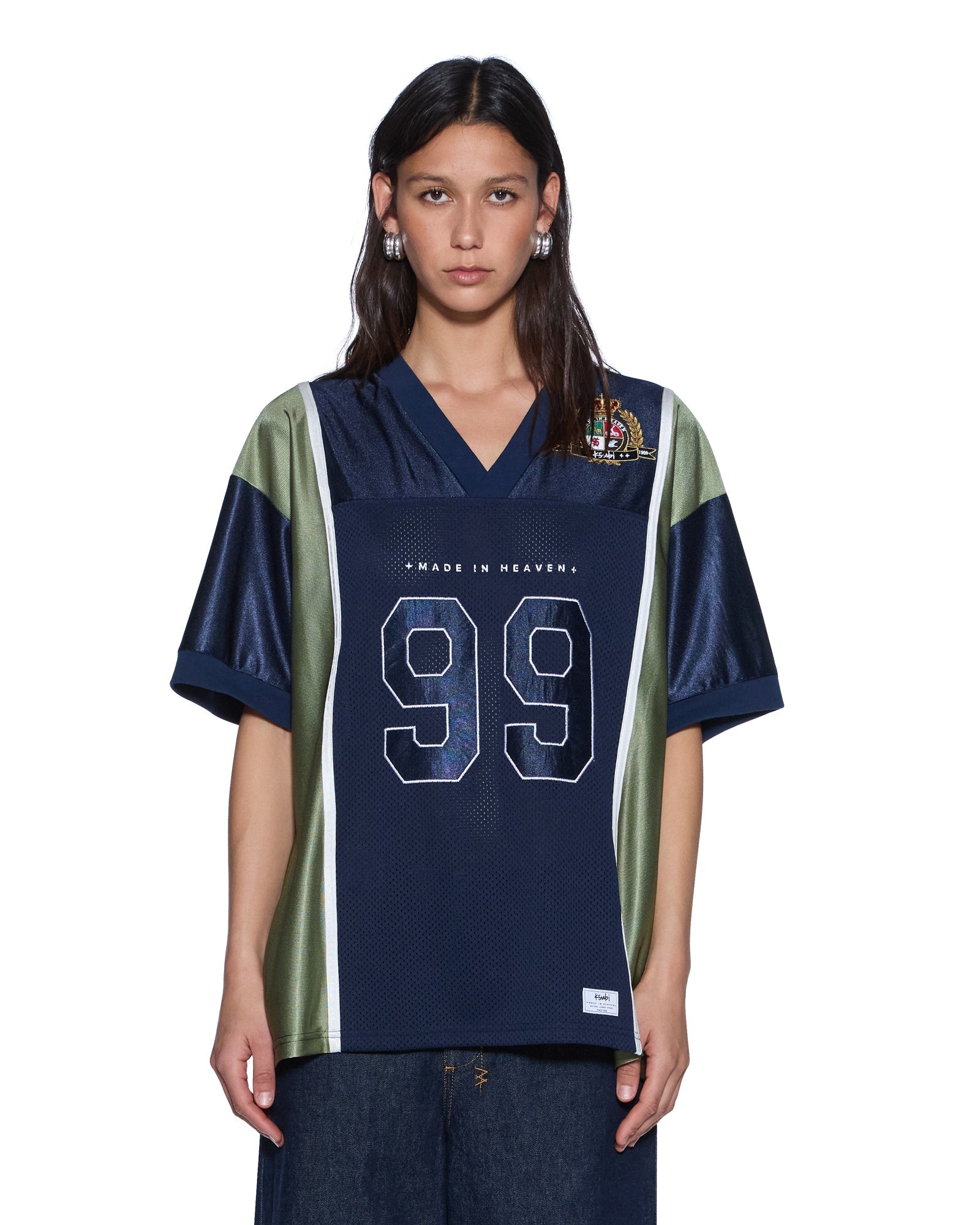 Womens Playoff Ss Jersey Navy Fashion Tops