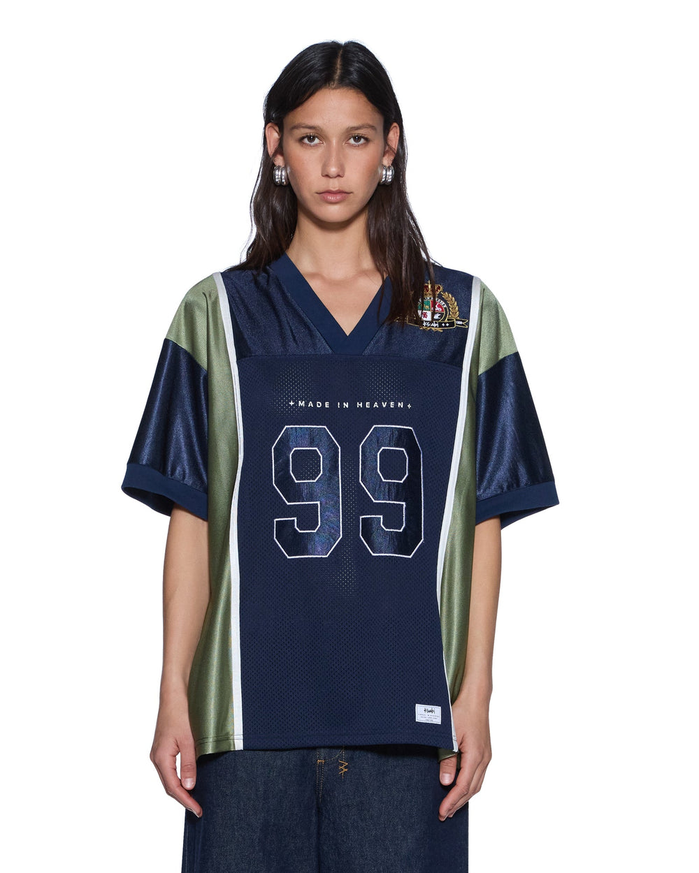 Womens Playoff Ss Jersey Navy Fashion Tops