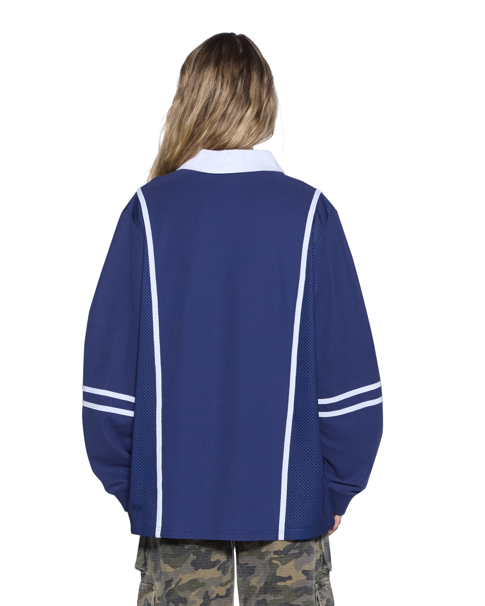 Womens Playoff Ls Polo Jersey Navy Fashion Tops