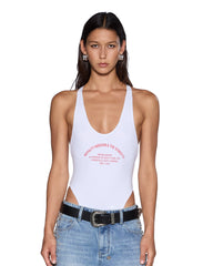 Womens Varsity Lara Bodysuit White Fashion Tops